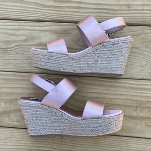 Steve Madden Marian Pink Espadrille Wedge Sandals Size 8